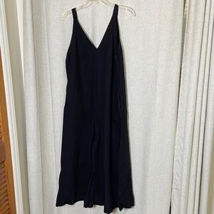 LInen Palazzo V-Neck Black Sleeveless jumpsuit